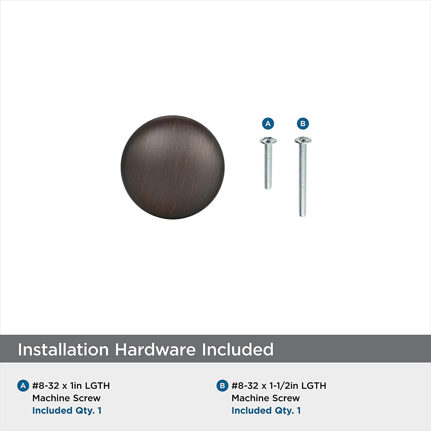 | Cabinet Knob | Oil Rubbed Bronze | 1-1/4 Inch (32 Mm) Diameter | Edona | Drawer Knob | Cabinet Hardware (Pack of 1)